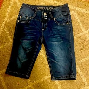 Distressed Gogo Bermuda Jean Shorts